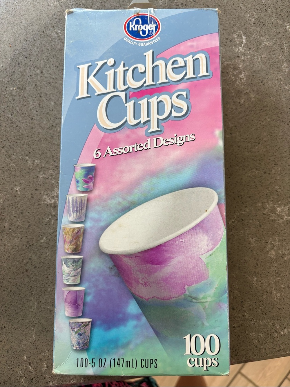 Kitchen Cups - Assorted Pastel Pink & Teal Design